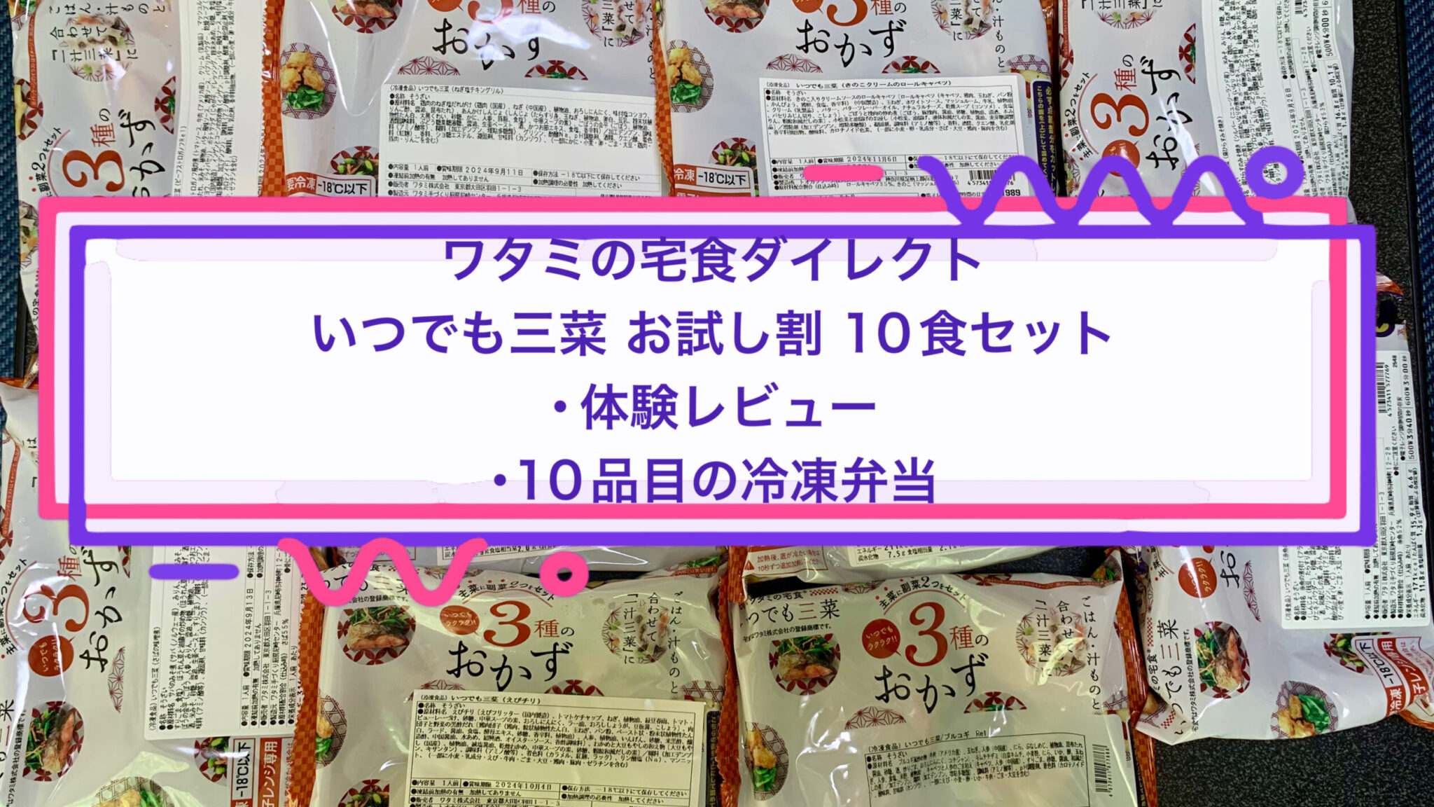 ワタミの宅食ダイレクト いつでも三菜　お試し割　10食セット ・体験レビュー ・10品目の冷凍弁当